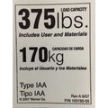 Duty Rating Label Replacement, 375 lb.