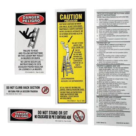 AL Stepladder Safety and Instruction Labels