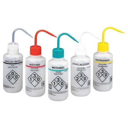 Translucent, Wash Bottle 16 oz., Assorted, PK5