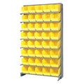 Steel Pick Rack, 12 in D x 64 in H x 36 in W, 8 Shelves, Yellow