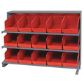 Steel Bench Pick Rack, 12 in D x 27 in H x 36 in W, 3 Shelves, Red