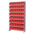 Steel Pick Rack, 12 in D x 64 in H x 36 in W, 8 Shelves, Red