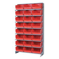 Steel Pick Rack, 12 in D x 64 in H x 36 in W, 8 Shelves, Red