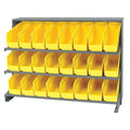 Steel Bench Pick Rack, 12 in D x 27 in H x 36 in W, 3 Shelves, Yellow
