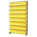 Steel Pick Rack, 12 in D x 64 in H x 36 in W, 8 Shelves, Yellow
