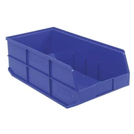 Shelf Storage Bin, Polypropylene, Blue, 7 in H, 11 in W, 20 1/2 in L