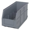 Shelf Storage Bin, Polypropylene, Gray, 7 in H, 6 in W, 14 in L