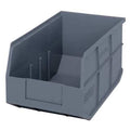Shelf Storage Bin, Polypropylene, Gray, 7 in H, 8 1/4 in W, 14 in L