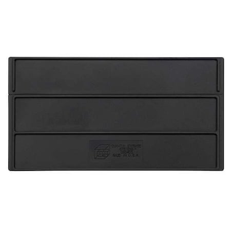 Plastic Divider, Black, 10 in L, 5 1/4 in H, 6 PK