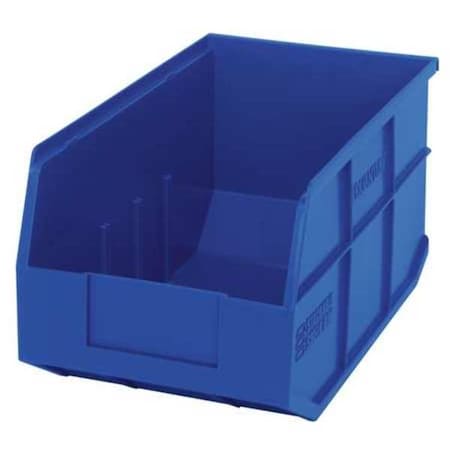 Shelf Storage Bin, Polypropylene, Blue, 7 in H, 8 1/4 in W, 14 in L
