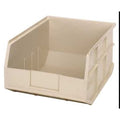Shelf Storage Bin, Polypropylene, Ivory, 7 in H, 11 in W, 14 in L