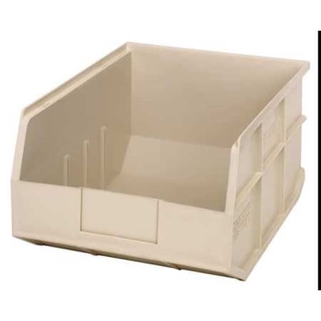 Shelf Storage Bin, Polypropylene, Ivory, 7 in H, 11 in W, 14 in L