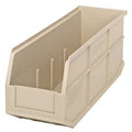 Shelf Storage Bin, Polypropylene, Ivory, 7 in H, 6 in W, 18 in L