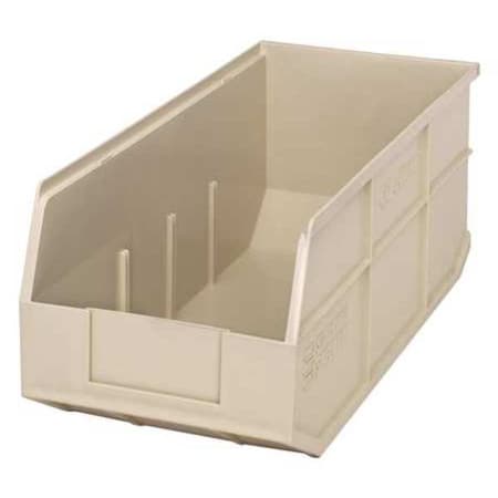 Shelf Storage Bin, Polypropylene, Ivory, 7 in H, 8 1/4 in W, 18 in L