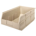 Shelf Storage Bin, Polypropylene, Ivory, 7 in H, 11 in W, 18 in L