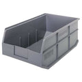 Shelf Storage Bin, Polypropylene, Gray, 7 in H, 11 in W, 18 in L