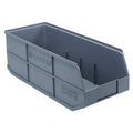 Shelf Storage Bin, Polypropylene, Gray, 7 in H, 8 1/4 in W, 20 1/2 in L