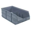 Shelf Storage Bin, Polypropylene, Gray, 7 in H, 11 in W, 20 1/2 in L