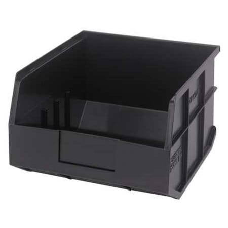 Shelf Storage Bin, Polypropylene, Black, 7 in H, 11 in W, 12 in L