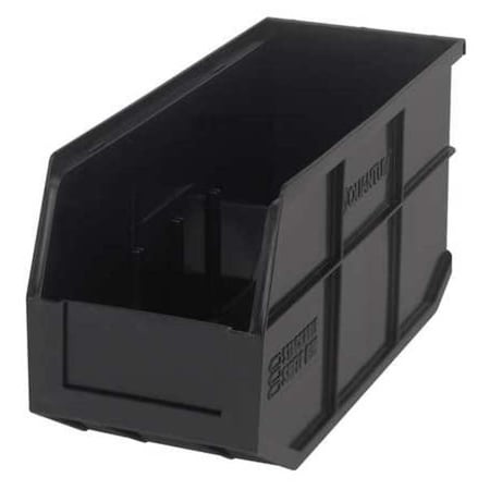 Shelf Storage Bin, Polypropylene, Black, 7 in H, 6 in W, 14 in L