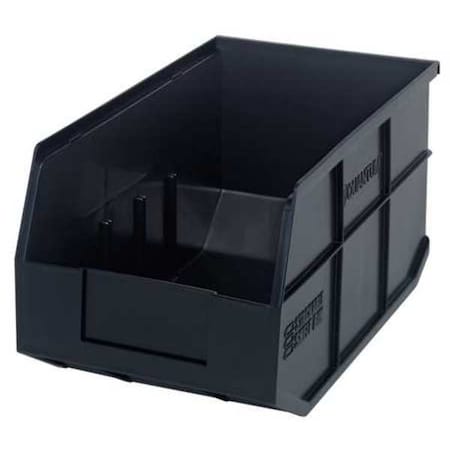 Shelf Storage Bin, Polypropylene, Black, 7 in H, 8 1/4 in W, 14 in L