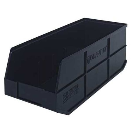 Shelf Storage Bin, Polypropylene, Black, 7 in H, 8 1/4 in W, 20 1/2 in L