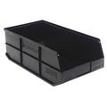Shelf Storage Bin, Polypropylene, Black, 7 in H, 11 in W, 20 1/2 in L