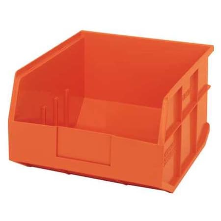 Shelf Storage Bin, Polypropylene, Orange, 7 in H, 11 in W, 12 in L