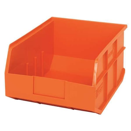 Shelf Storage Bin, Polypropylene, Orange, 7 in H, 11 in W, 14 in L