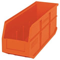 Shelf Storage Bin, Polypropylene, Orange, 7 in H, 6 in W, 18 in L