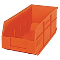Shelf Storage Bin, Polypropylene, Orange, 7 in H, 8 1/4 in W, 18 in L