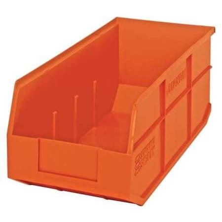 Shelf Storage Bin, Polypropylene, Orange, 7 in H, 8 1/4 in W, 18 in L
