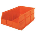 Shelf Storage Bin, Polypropylene, Orange, 7 in H, 11 in W, 18 in L