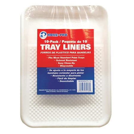 Plastic Paint Tray Liner, 1 qt, 15 1/2" L, 2" D, 11 1/2" W, 10 PK