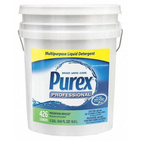 High Efficiency Laundry Detergent, 5 gal Pail, Liquid, Mountain, Blue