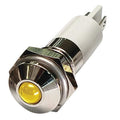 Round Indicator Light, Yellow, 120VAC