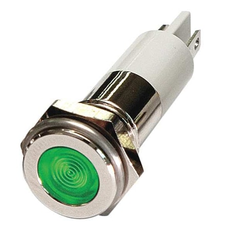 Flat Indicator Light, Green, 12VDC