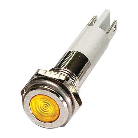 Flat Indicator Light, Yellow, 120VAC