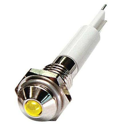 Round Indicator Light, Yellow, 24VDC