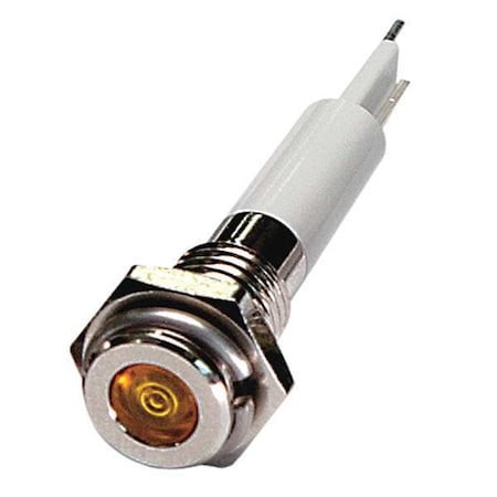 Flat Indicator Light, Yellow, 12VDC