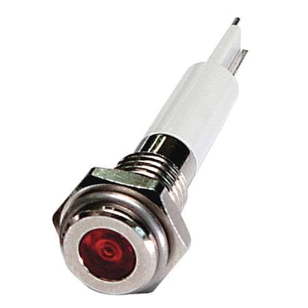 Flat Indicator Light, Red, 24VDC, Size: 6mm Mounting dia