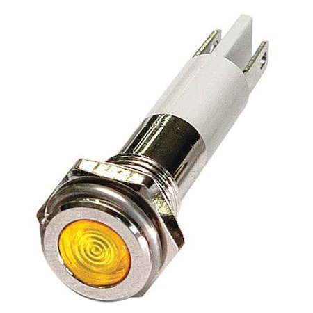 Flat Indicator Light, Yellow, 12VDC