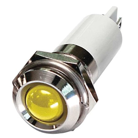 Round Indicator Light, Yellow, 12VDC