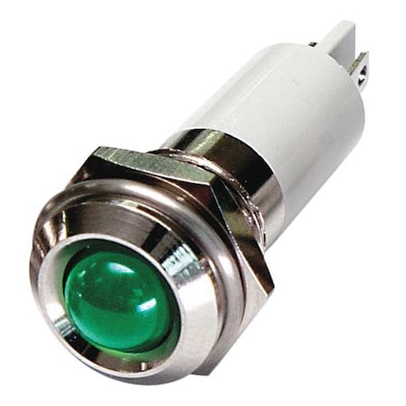 Round Indicator Light, Green, 12VDC