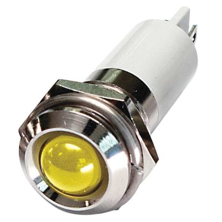 Round Indicator Light, Yellow, 24VDC