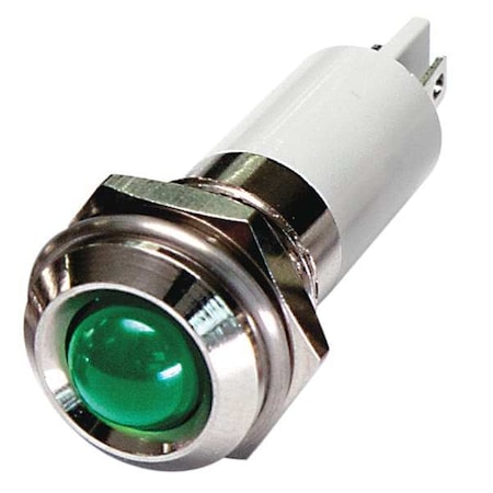 Round Indicator Light, Green, 120VAC, Standards: RoHs
