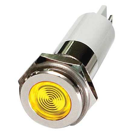 Flat Indicator Light, Yellow, 12VDC