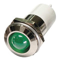 Round Indicator Light, Green, 12VDC, Size: 16mm Mounting dia
