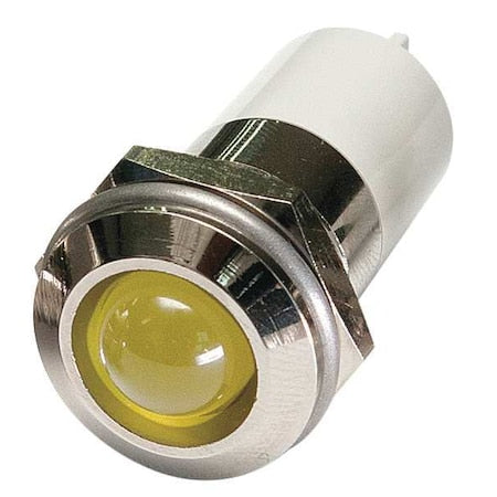 Round Indicator Light, Yellow, 120VAC