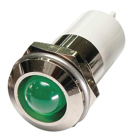 Round Indicator Light, Green, 120VAC